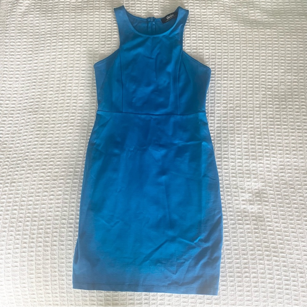 Lulu’s bright blue cutout back fitted dress size medium (but runs small)